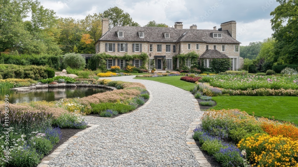 Picturesque Estate Home with Exquisite Landscaping and a Serene Pond Picturesque Estate Home with Exquisite Landscaping and a Serene Pond
