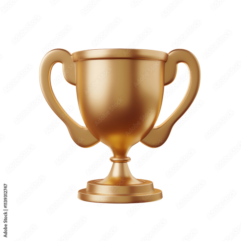 Golden Trophy Award Symbolizing Victory and Achievement in Competitions and Contests