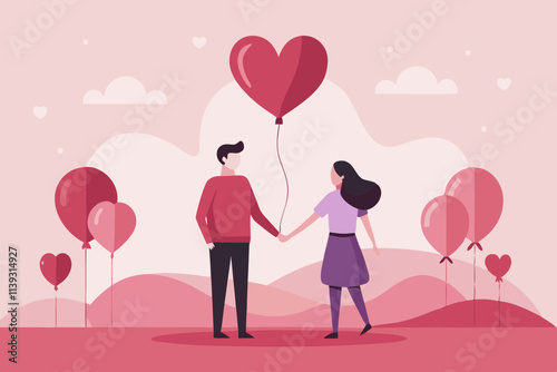 couple with balloons