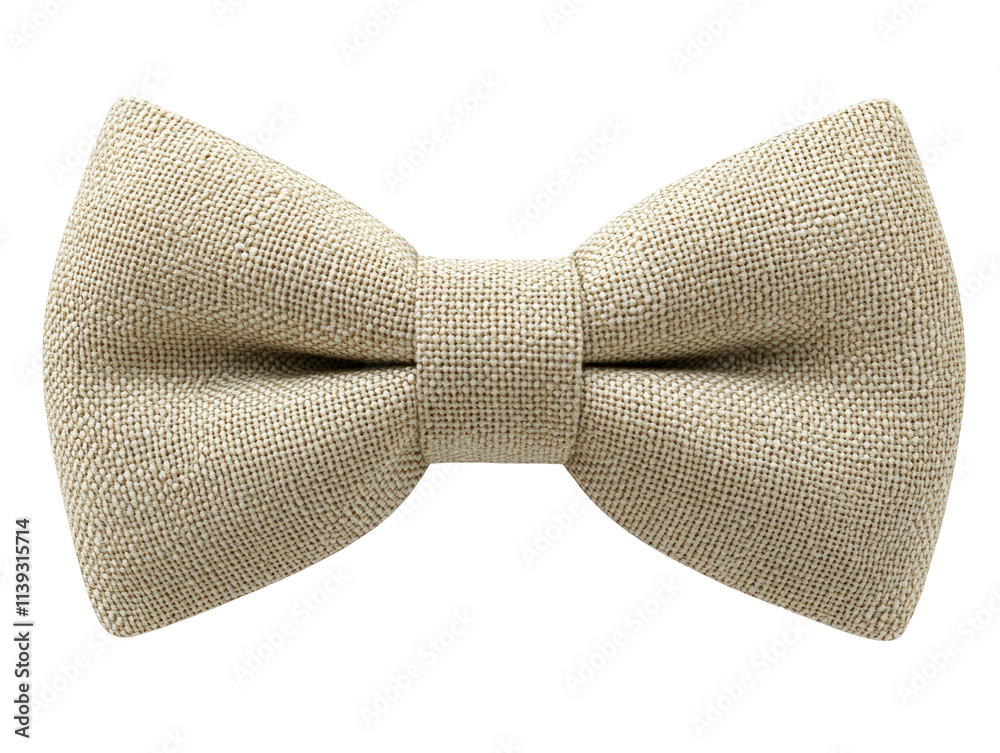 Elegant Beige Bow Tie on Transparent Background Elegant Beige Bow Tie on Transparent Background
