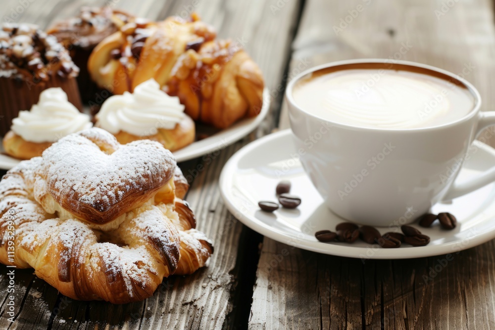 cozy coffee shop with pastries cozy coffee shop with pastries
