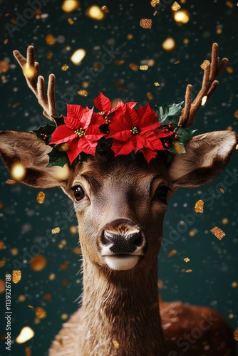 Wallpaper Mural Deer with wreath Torontodigital.ca