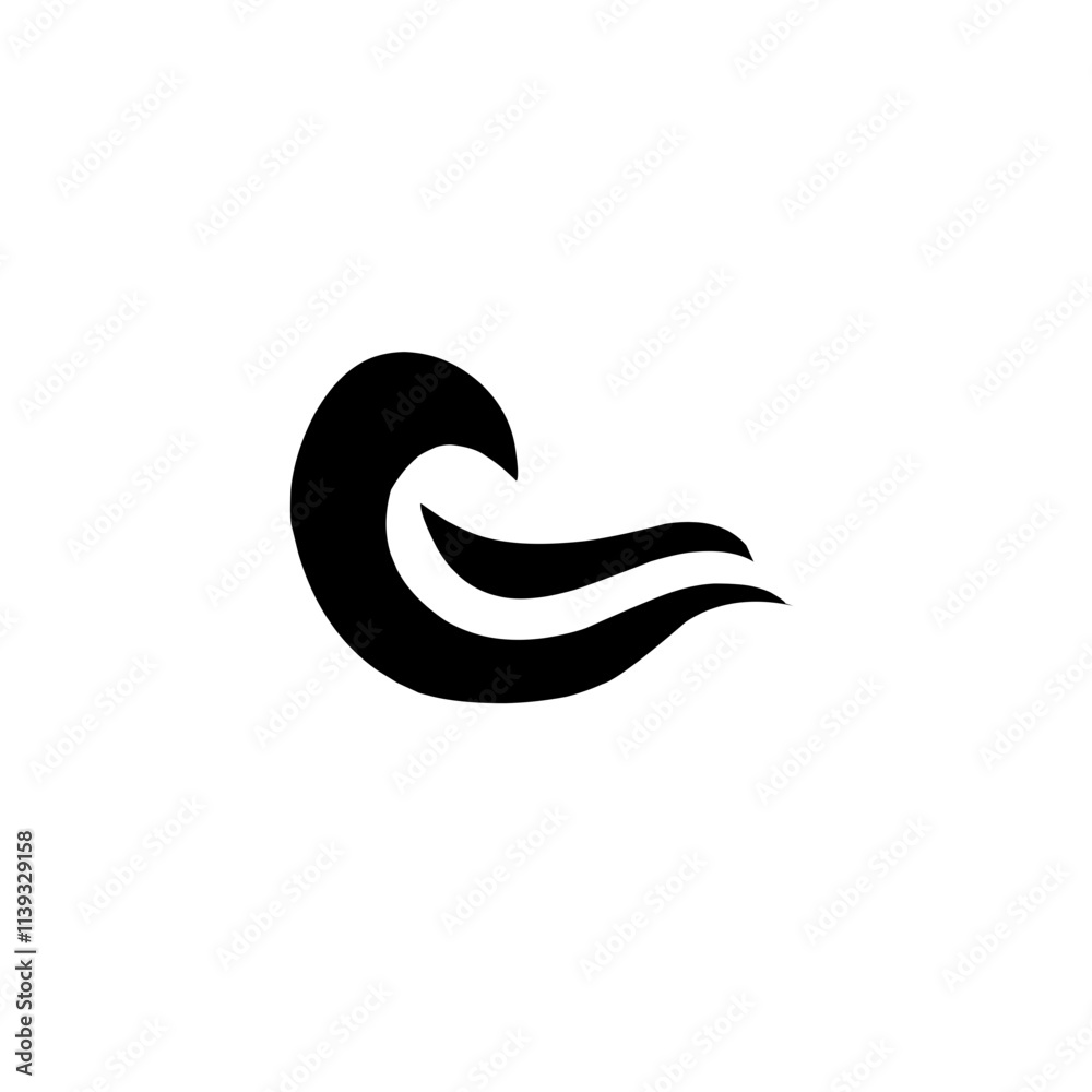 Obraz premium black sea water wave icon