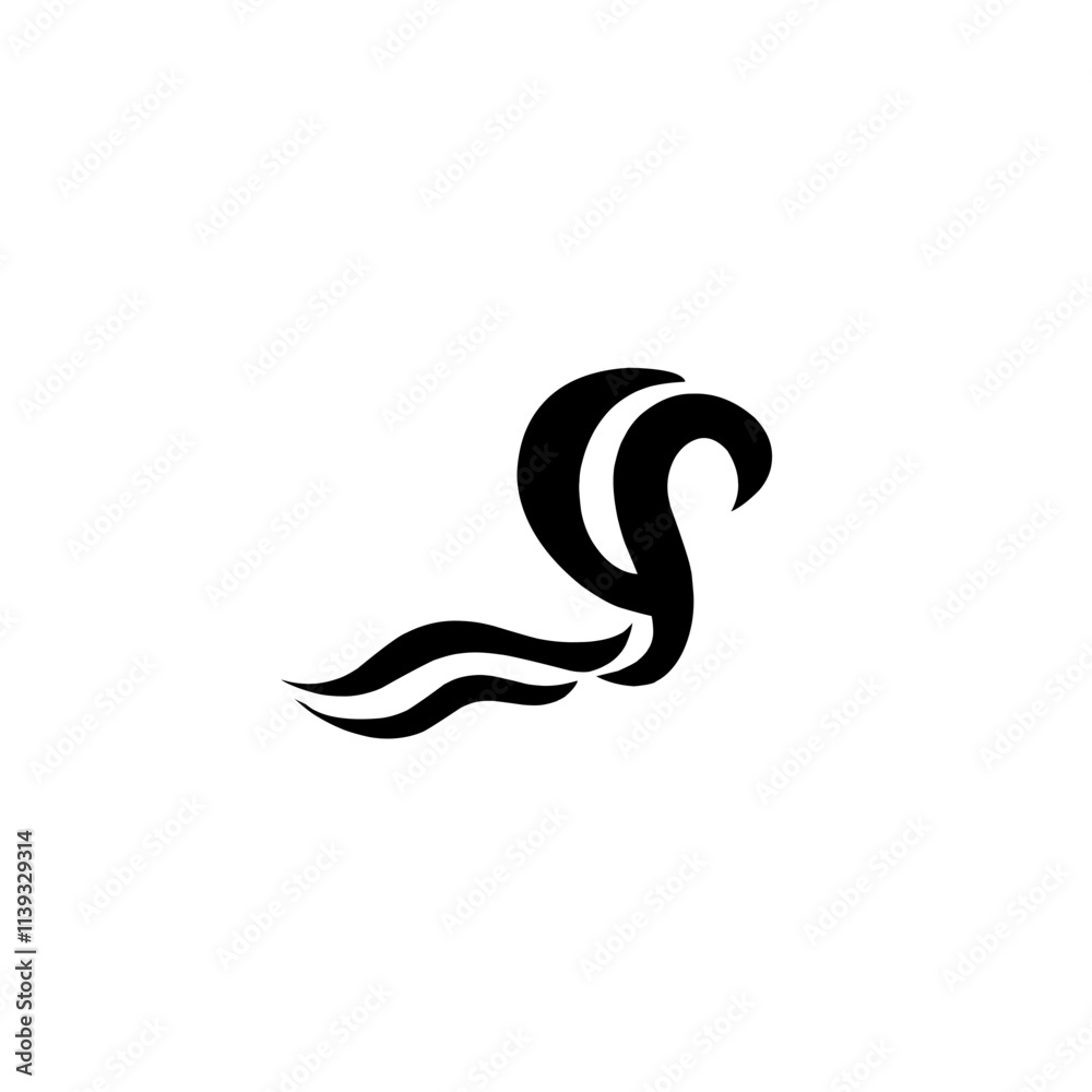 Obraz premium black sea water wave icon