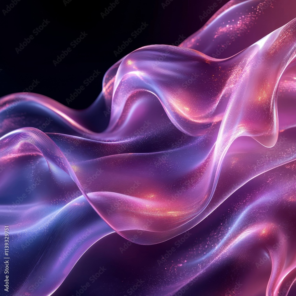 Obraz premium Abstract 3D Digital Background with Soft Glow, Generative AI