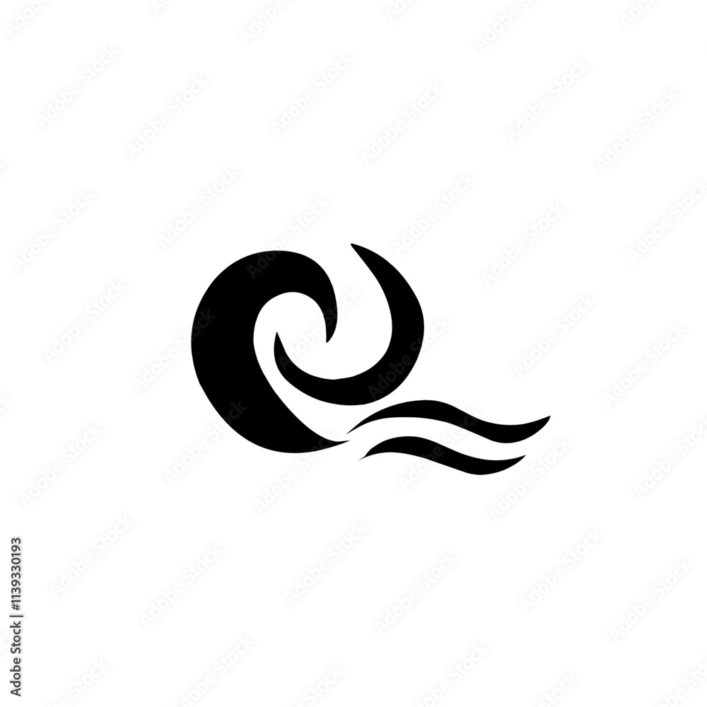 Fototapeta premium black sea water wave icon