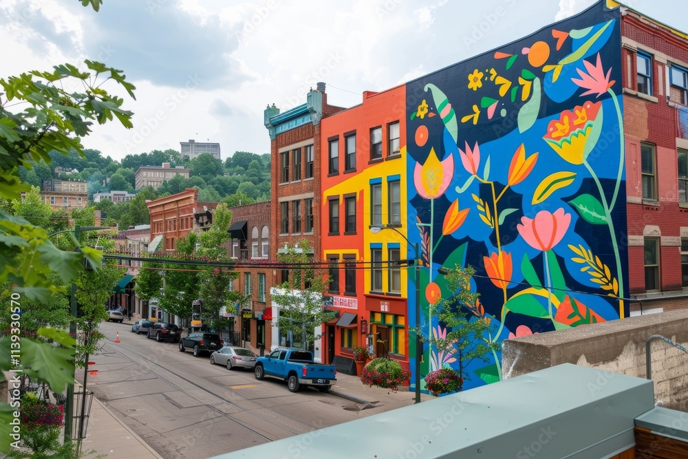 Fototapeta premium vibrant street mural in a city