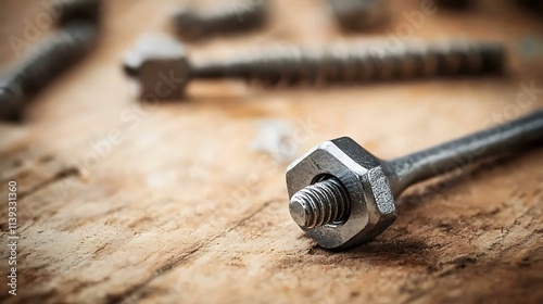 A detailed shot of an Allen wrench turning a screw into place, with wooden furniture pieces blurred in the background
