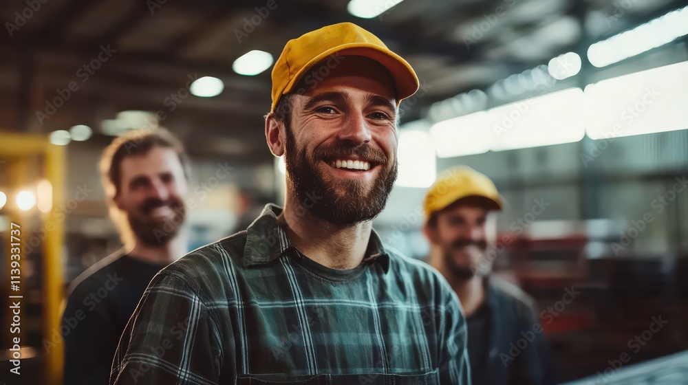 A happy team of warehouse staff uses material handling solutions, smiling as they complete their tasks with speed and precision