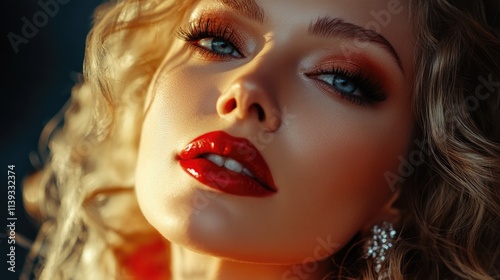 Woman with red lipstick