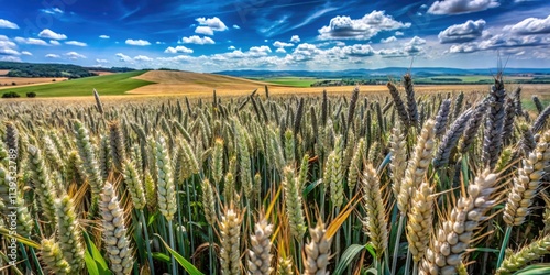 Landscape Photography of Wheat Fields Affected by Black Sooty Head Mold Pathogens, Alternaria and Cladosporium â€“ Agricultural Health and Environmental Impact photo