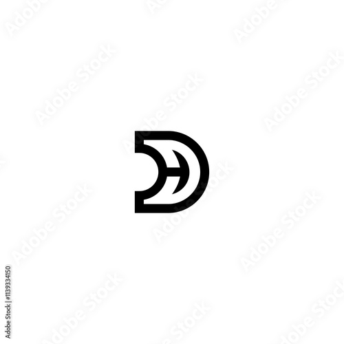 nitial Letter DH logo design template element. letter DH icon. Suitable for business and financial logos isolated on white background photo