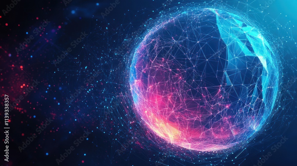 Abstract Digital Globe: Network Connections and Global Communication Abstract Digital Globe: Network Connections and Global Communication