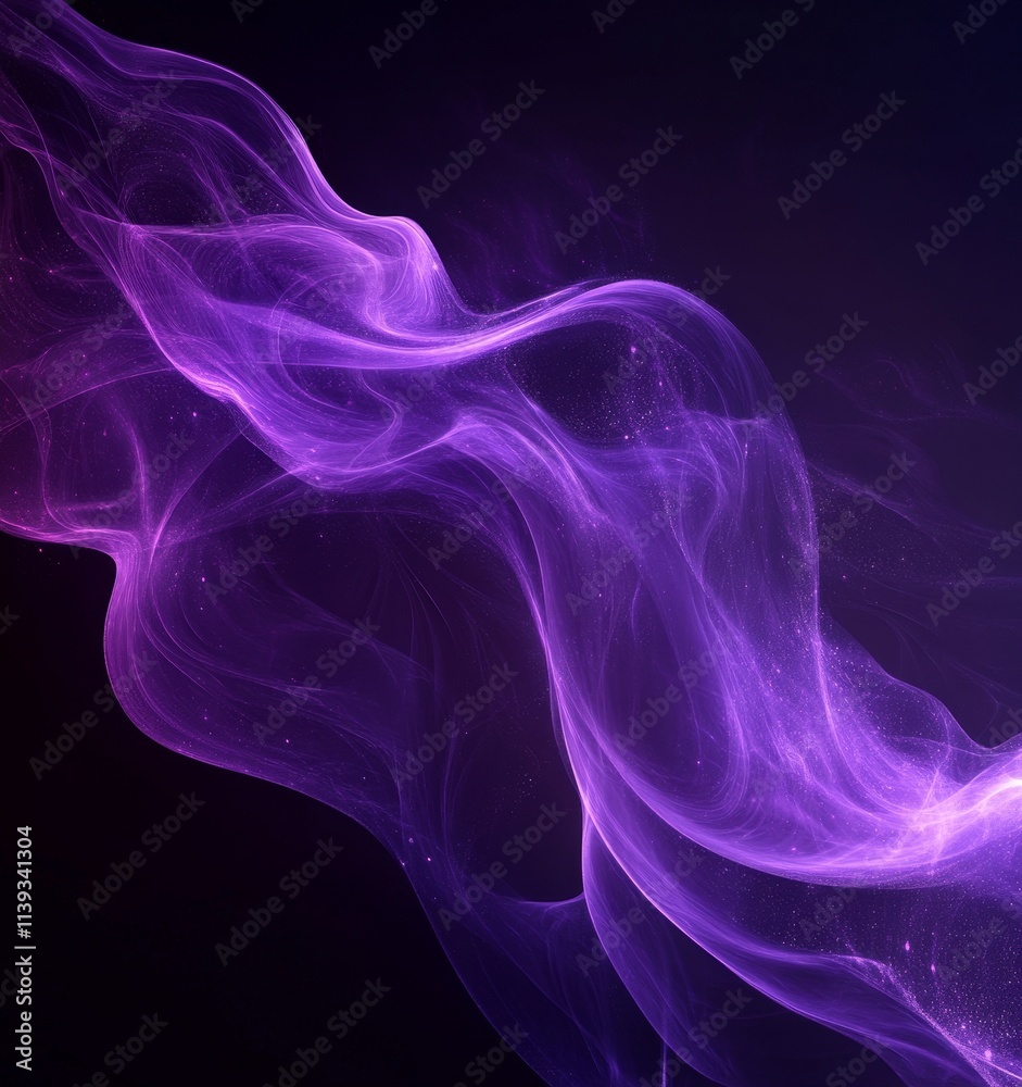 Purple Waves on Dark Digital Background, Generative AI Purple Waves on Dark Digital Background, Generative AI