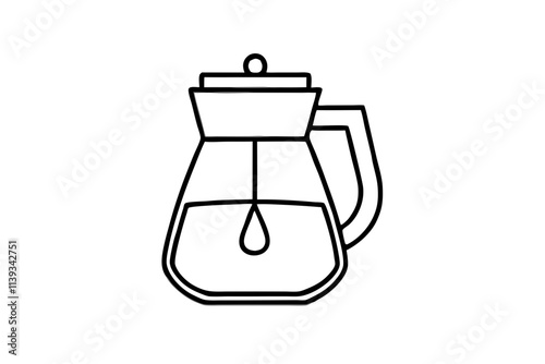 Black and White Line Drawing of a Drip Coffee Maker