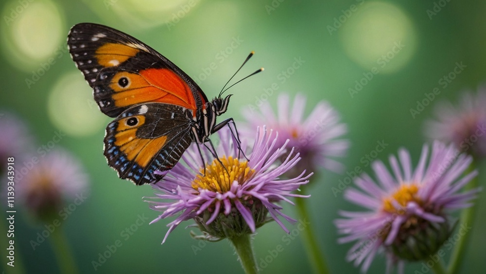 Macro Shot of Butterfly on Lavender Flowers Wallpaper Macro Shot of Butterfly on Lavender Flowers Wallpaper