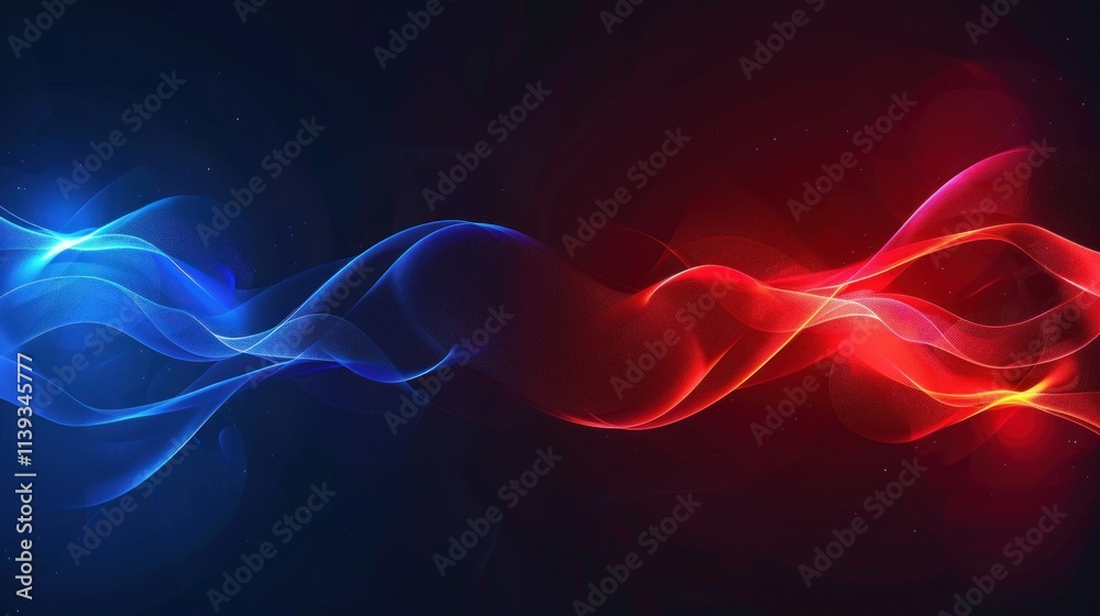 Obraz premium Abstract Red and Blue Waves