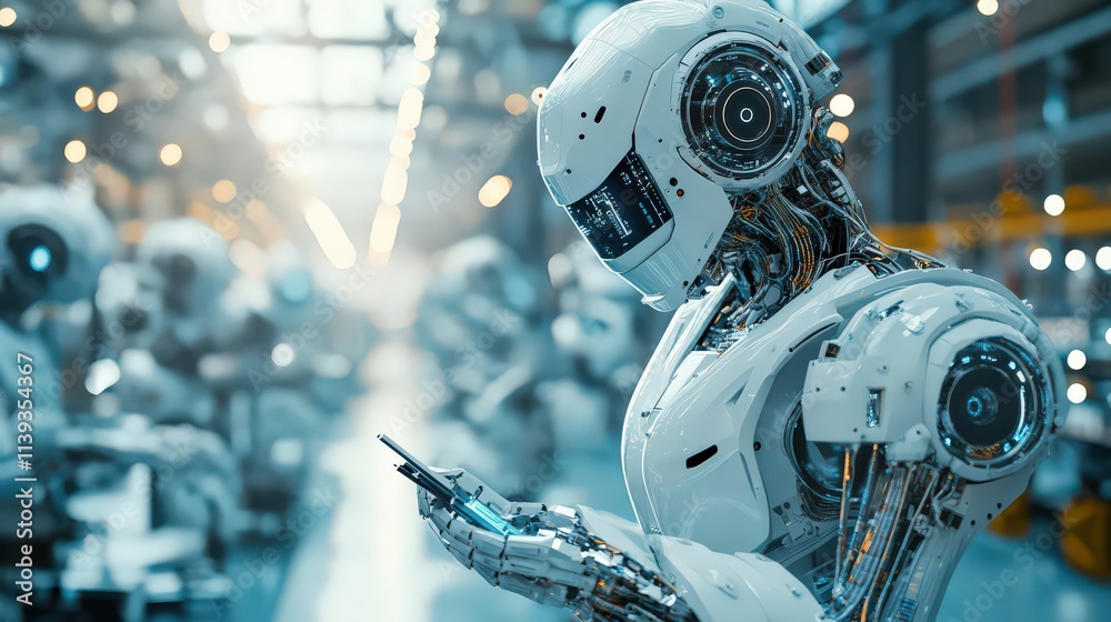 Advanced industrial robot arms assemble electronics with precision and speed in a state-of-the-art facility Advanced industrial robot arms assemble electronics with precision and speed in a state-of-the-art facility
