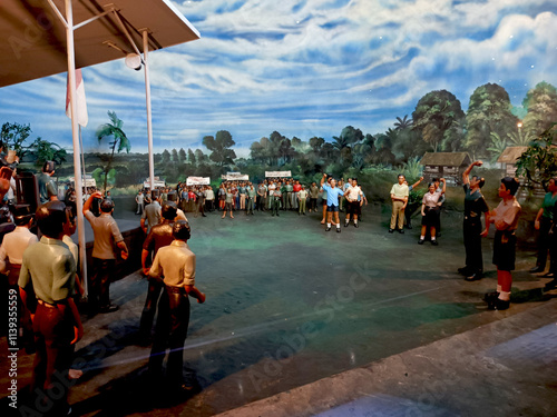 Miniature history in the national monument of Jakarta, Indonesia
