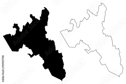 Nakuru County (Republic of Kenya, Rift Valley Province) map vector illustration, scribble sketch Nakuru map