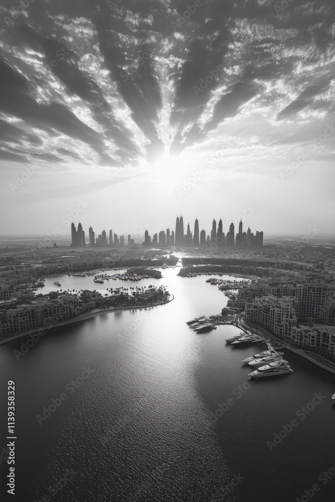 Naklejka premium Cityscape urban landscape