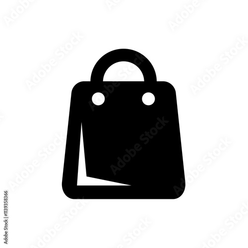 The shopping bag icon is black, with an elegant design, and is suitable as an additional element in your design.