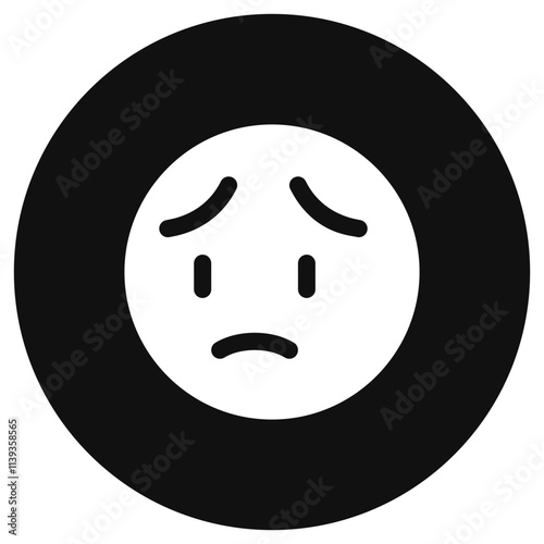Editable worry, sad face expression emoticon vector icon. Part of a big icon set family. Part of a big icon set family. Perfect for web and app interfaces, presentations, infographics, etc
