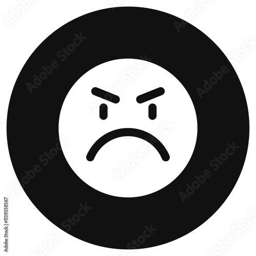 Editable upset, angry, mad expression emoticon vector icon. Part of a big icon set family. Part of a big icon set family. Perfect for web and app interfaces, presentations, infographics, etc