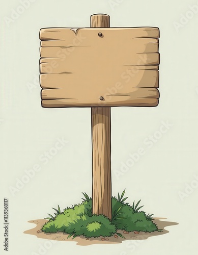 Obraz na płótnie Blank Wooden Signpost with Grass w salonie