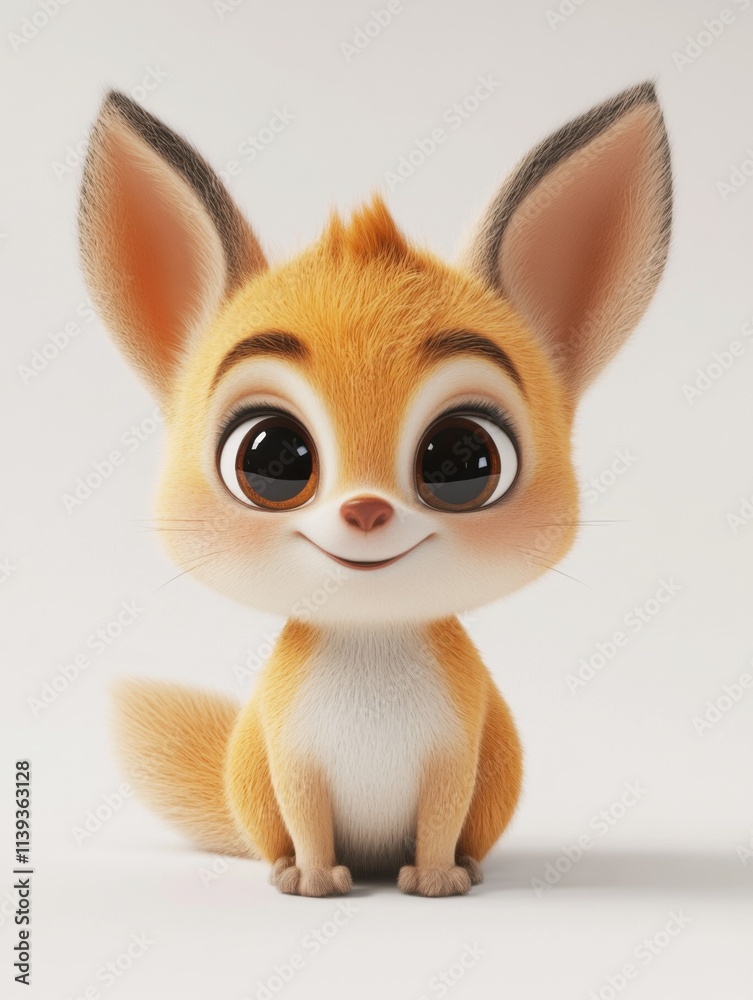 Cute fox on simple background Cute fox on simple background