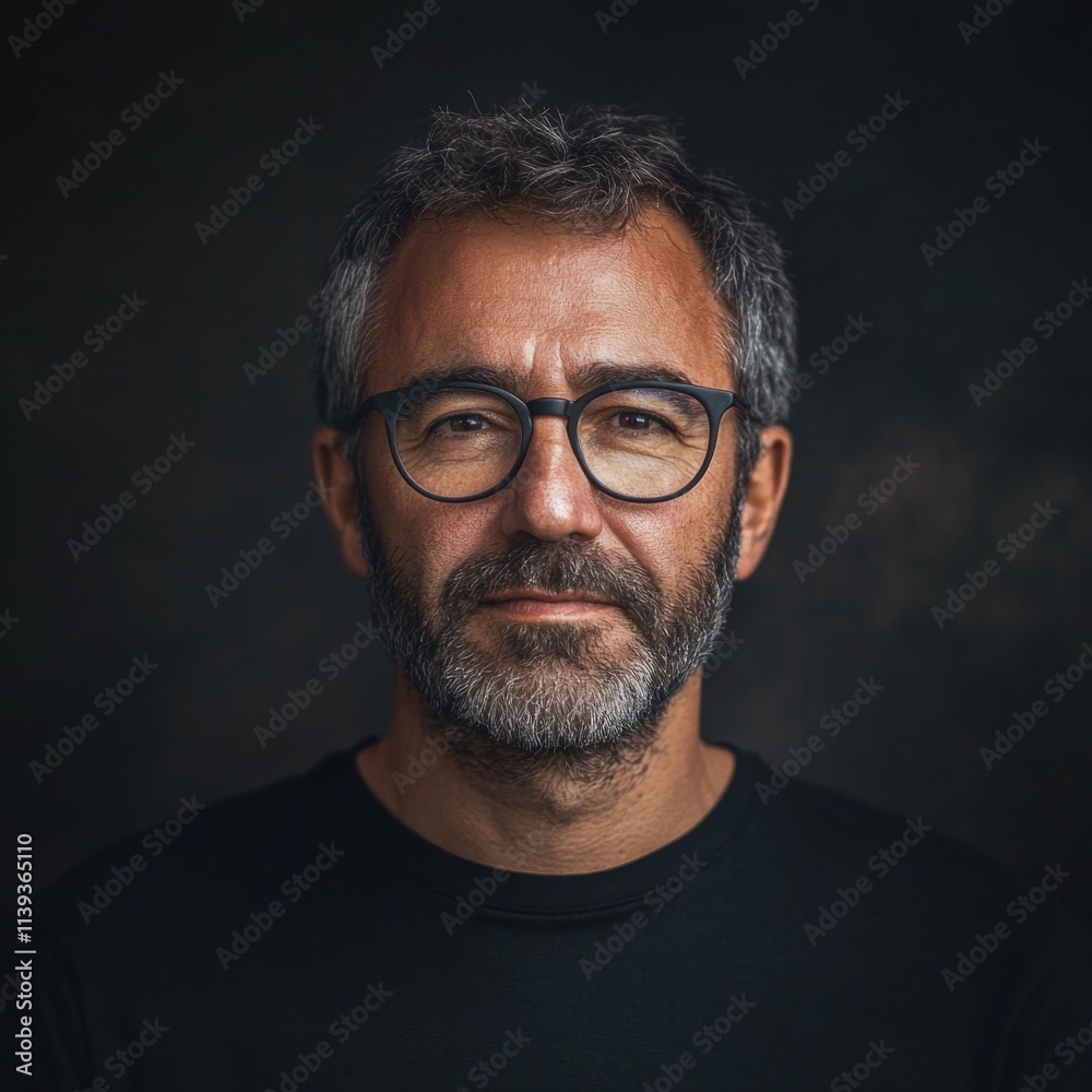 Man Wearing Glasses and Black Shirt