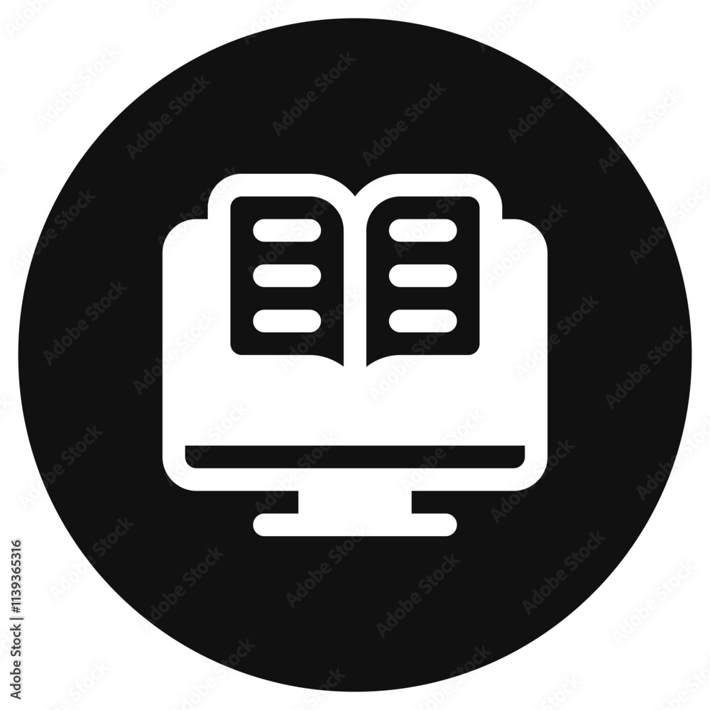 Editable e-book, digital library vector icon. Online learning, course, tutorial. Part of a big icon set family. Perfect for web and app interfaces, presentations, infographics, etc Editable e-book, digital library vector icon. Online learning, course, tutorial. Part of a big icon set family. Perfect for web and app interfaces, presentations, infographics, etc