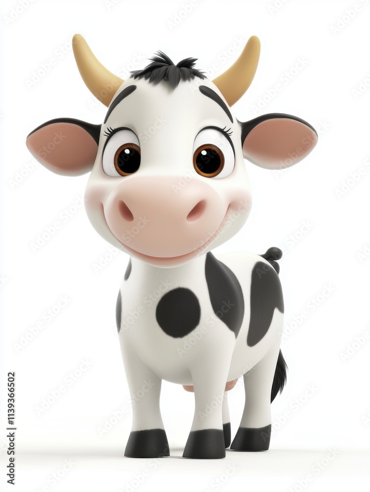 Cute cow on simple background Cute cow on simple background