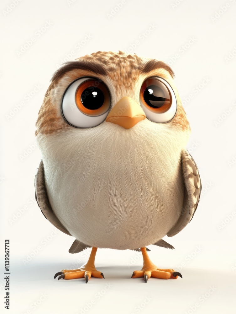 Obraz premium Cute bird on simple background