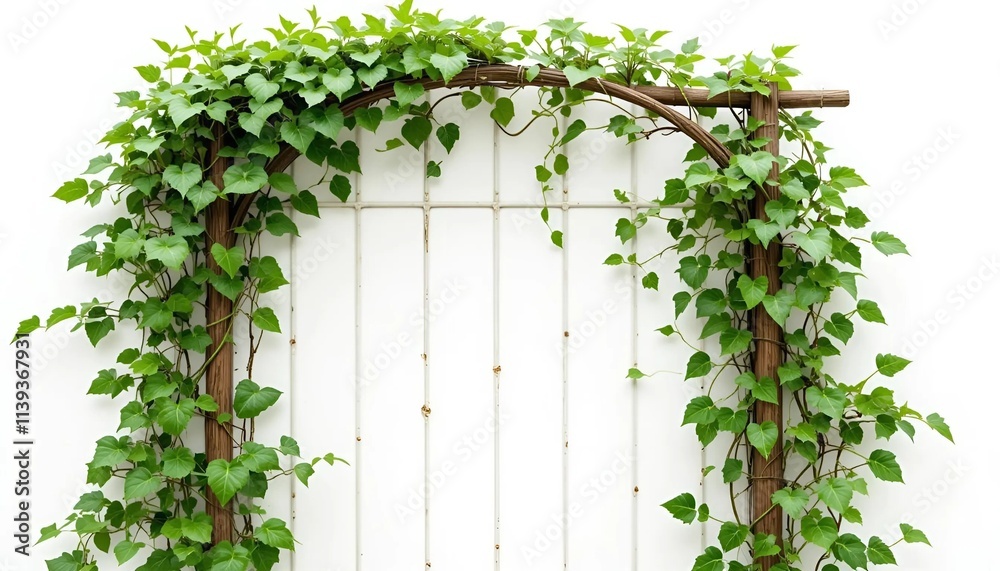 Fototapeta premium a wooden arch covered with ivy