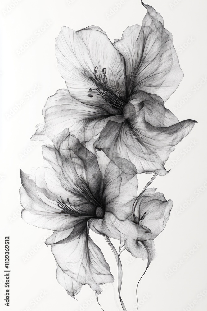 Obraz premium Bunch of black and white flowers