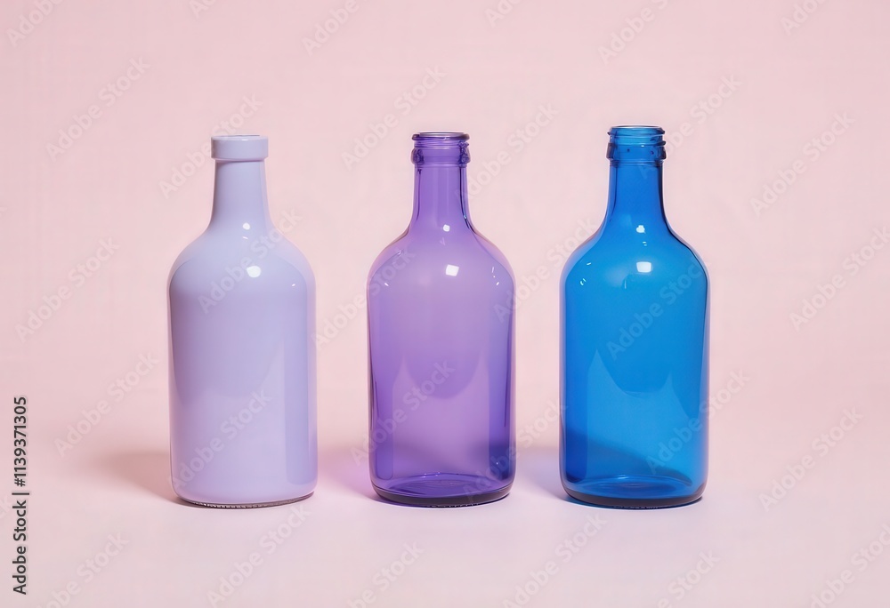 Pastel Bottles on Pink Background
Pastel Bottles on Pink Background