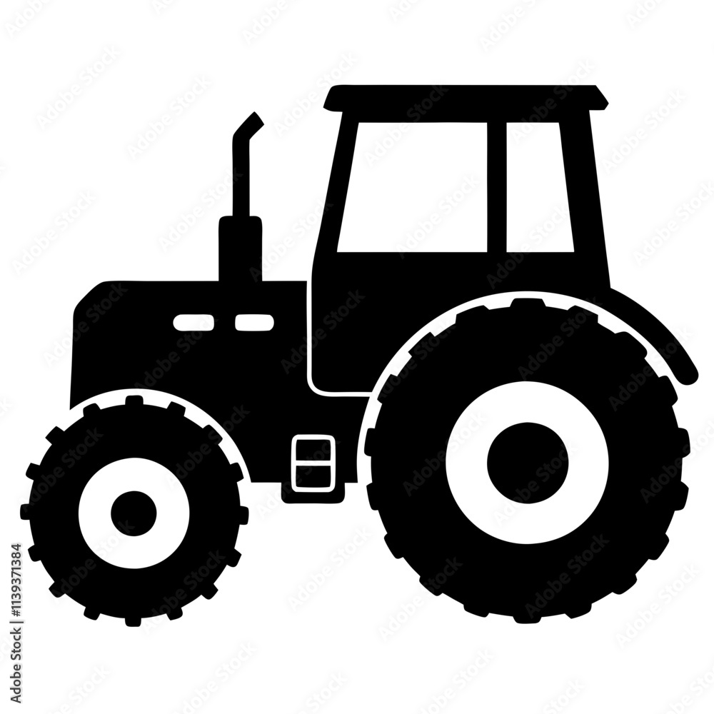 Obraz premium Tractor graphic elements vector, Tractor vector illustration, Simple farm tractor symbol isolated.