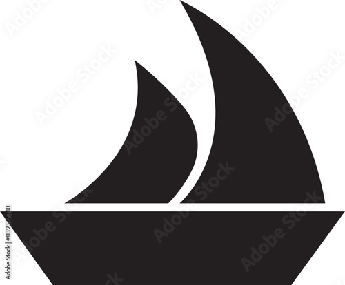 Sailboat icon. Ship or vessel vector in trendy flat style. Nautical symbol, marine logo design element. Perfect for travel, adventure and nautical themed projects isolated on transparent background.