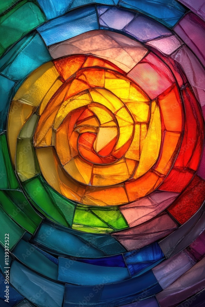 Obraz premium Multicolored Stained Glass Rose