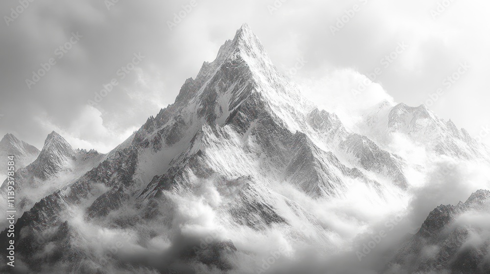 Obraz premium Majestic Monochrome Mountain Peak