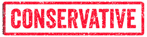 Conservative Stamp Transparent Seal, Red Grunge Conservative Word Rubber Stamp Seal