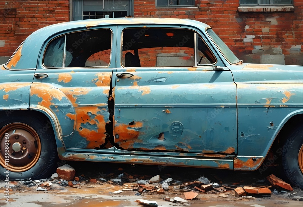 Fototapeta premium car dent