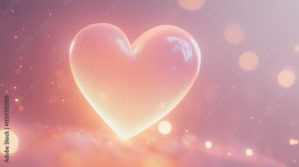 A glowing heart symbol illuminated softly against a gradient pink backdrop, with delicate sparkles around. A glowing heart symbol illuminated softly against a gradient pink backdrop, with delicate sparkles around.