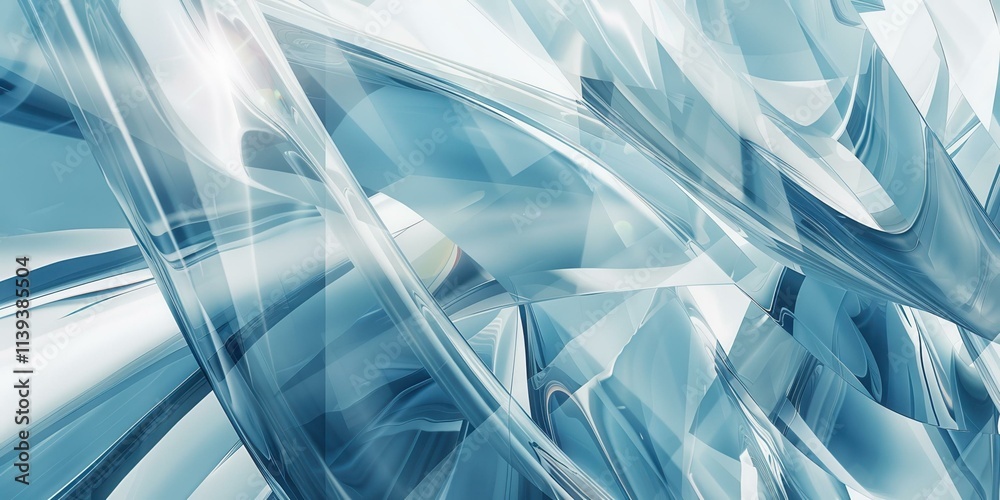 Obraz premium Abstract Blue Glass Texture: Modern Geometric Background Design