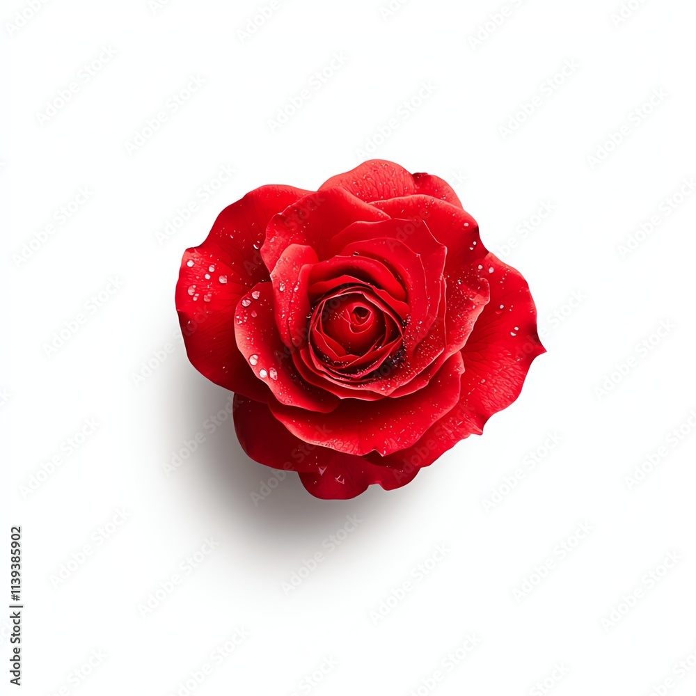 A vibrant red rose with delicate petals, set against a minimalist white background, exuding elegance and natural beauty. A vibrant red rose with delicate petals, set against a minimalist white background, exuding elegance and natural beauty.