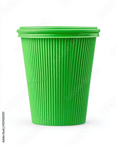 Wallpaper Mural Bright green paper cup ideal for hot or cold beverages. Torontodigital.ca
