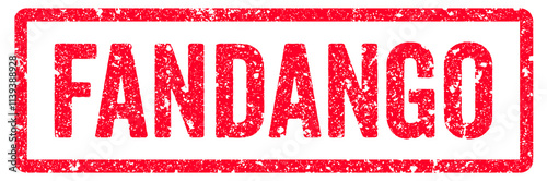 Fandango Stamp Transparent Seal, Red Grunge Fandango Word Rubber Stamp Seal