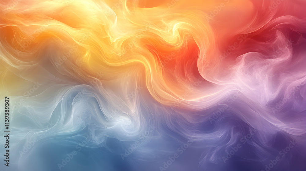 Fototapeta premium Abstract Swirling Colorful Background, Vibrant Hues Intertwine, Creating a Dreamlike, Ethereal Atmosphere.