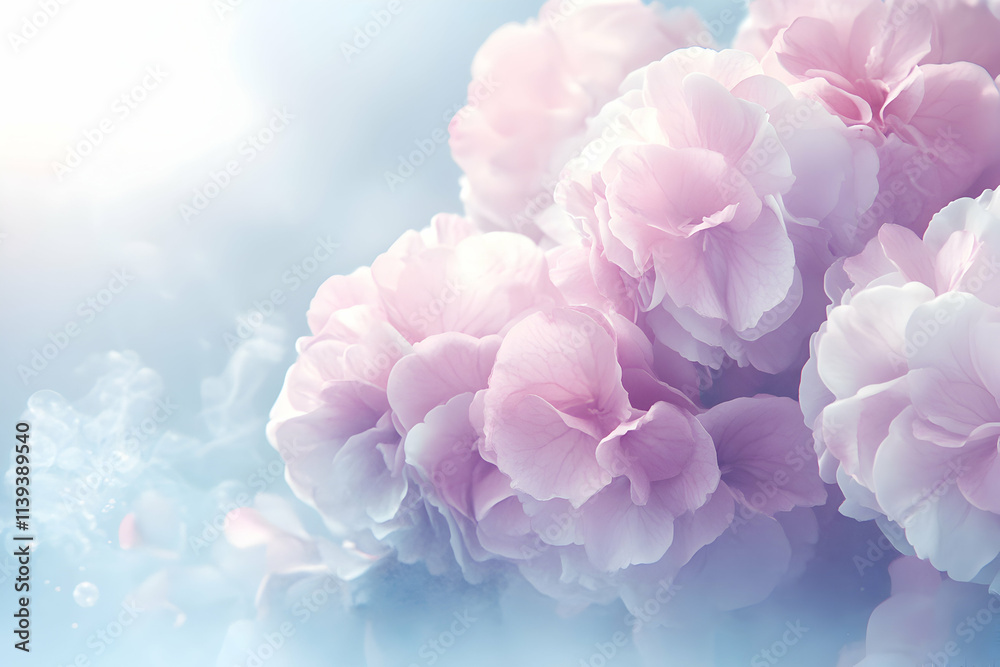 Obraz premium Pastel Pink Flower Cluster, A Soft, Dreamy Floral Background